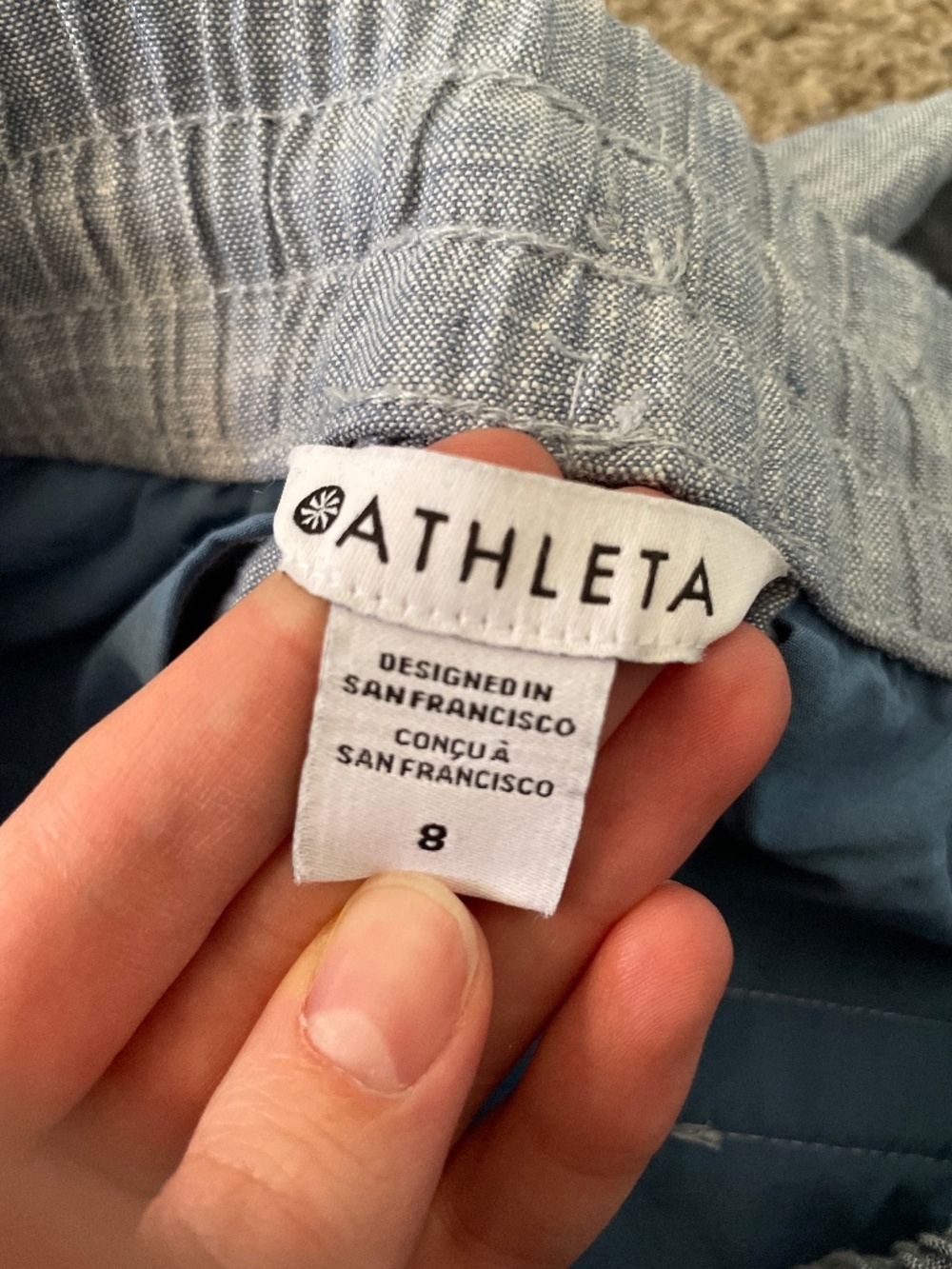 Athleta Retreat Linen Wide Leg Pants - Chambray Blue - Size 8 / Medium [NWOT] - Picture 3 of 12